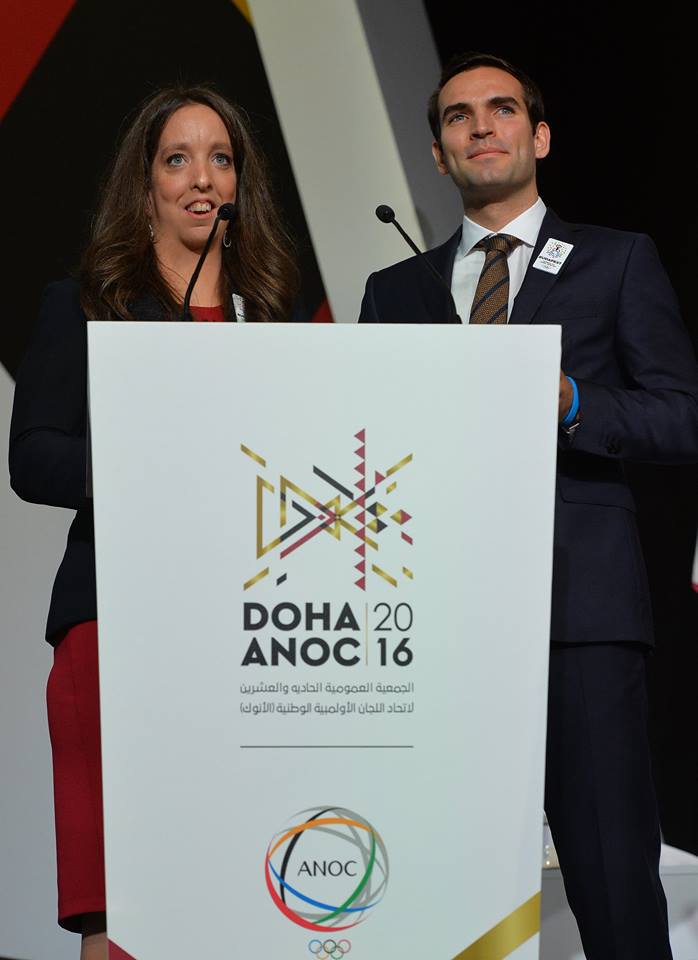Arlóy Zsófia asztaliteniszező paralimpikon képviselte a magyar parasportot Dohában, a Budapest 2024 Olimpiai és Paralimpiai Pályázat bemutatkozásán